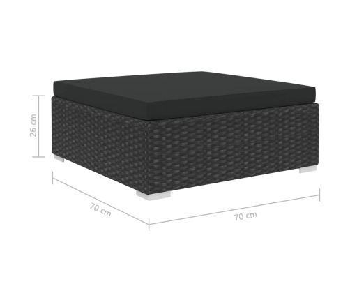 10-Daļīgs Dārza Atpūtas Mēbeļu Komplekts Ar Matračiem, Melns Pe Vidaxl