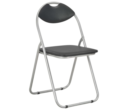 vidaXL virtuves krēsli, saliekami, 4 gab., melna mākslīgā āda