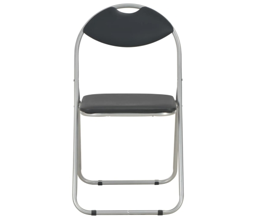 vidaXL virtuves krēsli, saliekami, 4 gab., melna mākslīgā āda