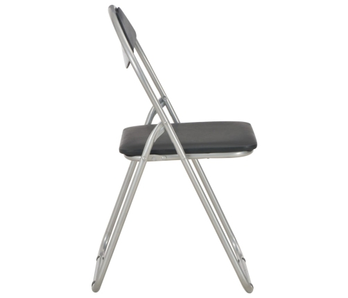 vidaXL virtuves krēsli, saliekami, 4 gab., melna mākslīgā āda