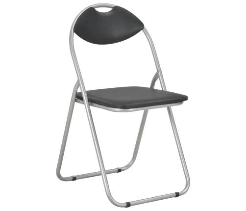 vidaXL virtuves krēsli, saliekami, 6 gab., melna mākslīgā āda