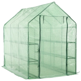 Siltumnīca Ar 12 Plauktiem, Tērauds, 143X214X196 Cm Vidaxl Siltumnīca Ar 12 Plauktiem, Tērauds, 143X214X196 Cm Vidaxl
