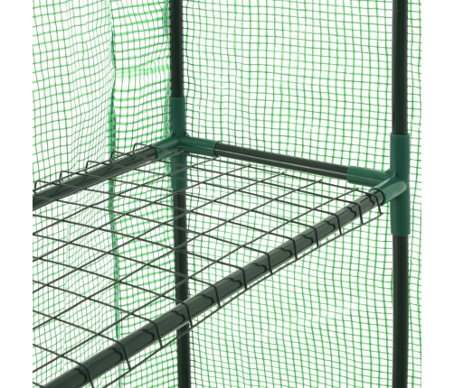 vidaXL siltumnīca ar 12 plauktiem, tērauds, 143x214x196 cm