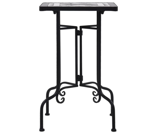 vidaXL mozaīkas galdiņš, melns ar baltu, keramika