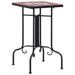 Mozaīkas Galdiņš, Sarkanbrūns Ar Baltu, Keramika Vidaxl