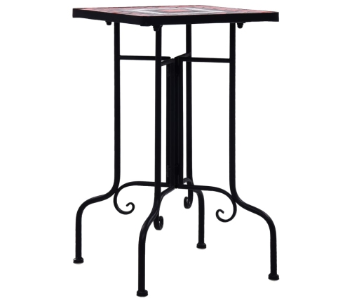 vidaXL mozaīkas galdiņš, sarkanbrūns ar baltu, keramika