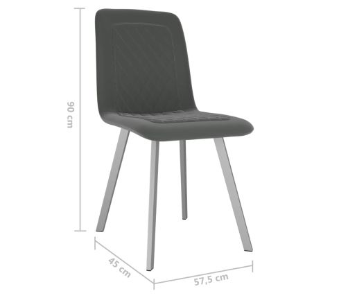Virtuves Krēsli, 2 Gab., Pelēks Samts Vidaxl