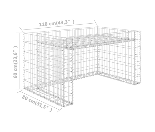 vidaXL zāles pļāvēja novietne, 110x80x60 cm, tērauda stieple