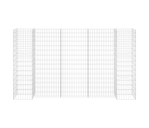 vidaXL H-formas gabions, tērauda stieple, 260x40x150 cm