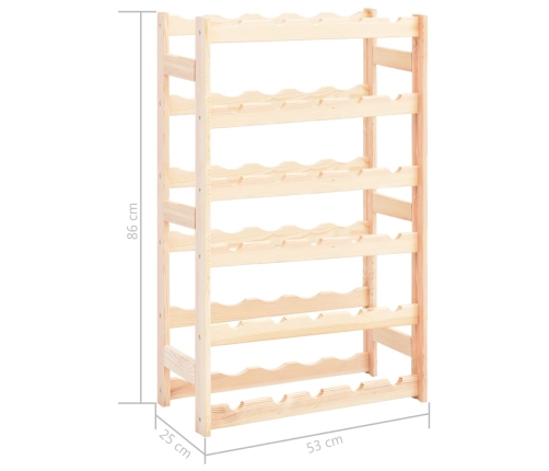 vidaXL vīna pudeļu statīvs 30 pudelēm, priedes koks