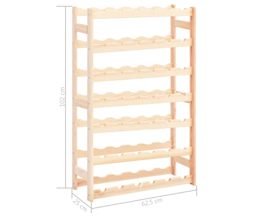 vidaXL vīna pudeļu statīvs 42 pudelēm, priedes koks