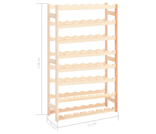 vidaXL vīna pudeļu statīvs 56 pudelēm, priedes koks