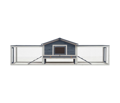 vidaXL trušu būris, pelēks, 310x70x87 cm, priedes masīvkoks, egle