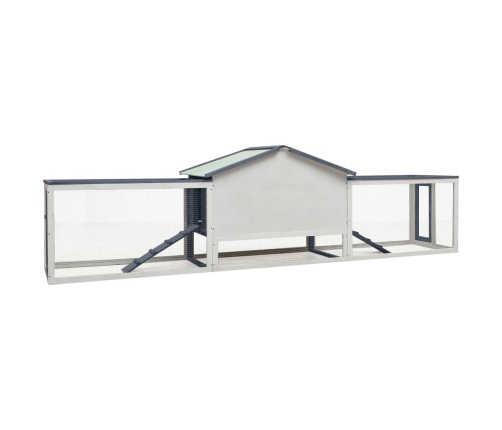 vidaXL trušu būris, pelēks, 310x70x87 cm, priedes masīvkoks, egle