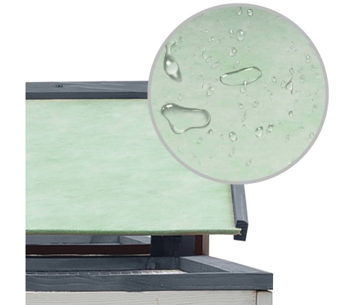 vidaXL trušu būris, pelēks, 310x70x87 cm, priedes masīvkoks, egle