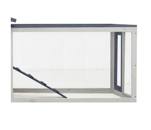 vidaXL trušu būris, pelēks, 310x70x87 cm, priedes masīvkoks, egle