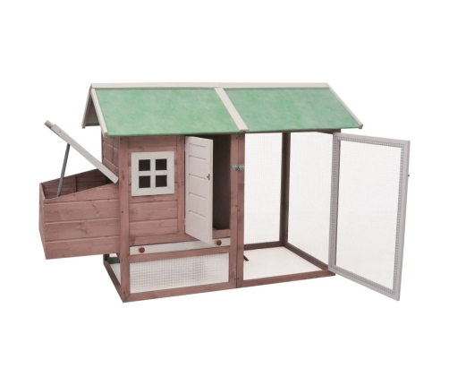 vidaXL vistu būris, mokas krāsa, 170x81x110cm, priedes masīvkoks, egle