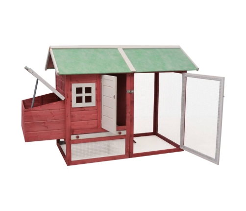 vidaXL vistu būris, sarkans, 170x81x110 cm, priedes masīvkoks, egle