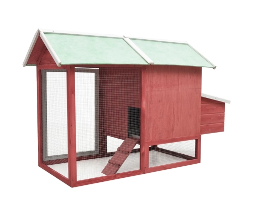 vidaXL vistu būris, sarkans, 170x81x110 cm, priedes masīvkoks, egle