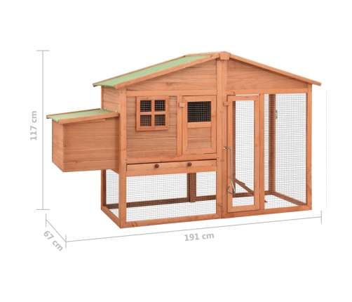 vidaXL vistu būris ar perētavu, egles masīvkoks