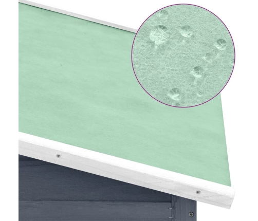 vidaXL vistu būris ar perētavu, pelēks ar baltu, egles masīvkoks