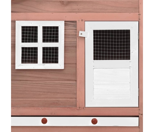 vidaXL vistu būris ar perētavu, mokas un baltā krāsā, egles masīvkoks