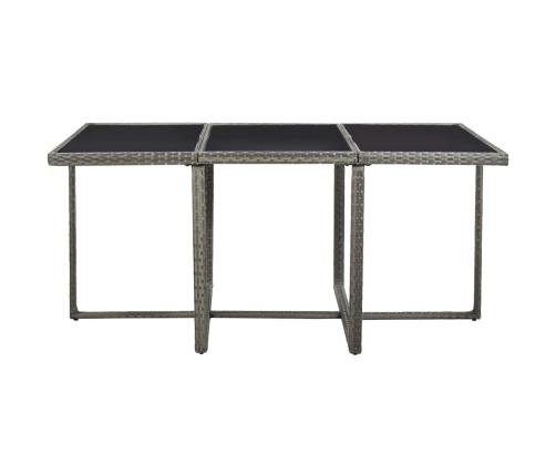 11-Daļīgs Dārza Mēbeļu Komplekts Ar Matračiem, Pe, Pelēks  Vidaxl