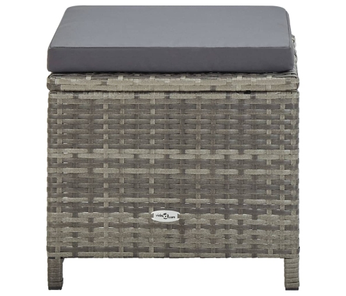 11-Daļīgs Dārza Mēbeļu Komplekts Ar Matračiem, Pe, Pelēks  Vidaxl