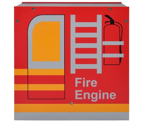 3-Daļīgs Bērnu Galda Un Krēslu Komplekts, Ugunsdzēsēju Mašīna Vidaxl