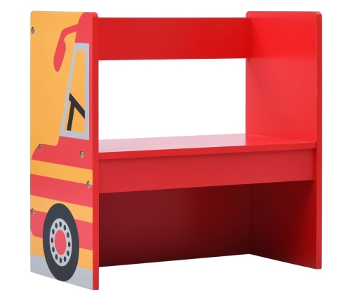 3-Daļīgs Bērnu Galda Un Krēslu Komplekts, Ugunsdzēsēju Mašīna Vidaxl