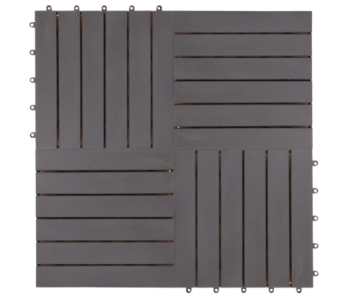 vidaXL terases flīzes, 10 gab., pelēkas, 30x30 cm, akācijas masīvkoks