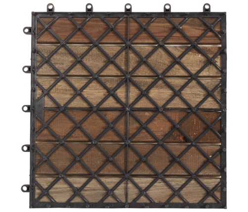 vidaXL terases flīzes, 10 gab., pelēkas, 30x30 cm, akācijas masīvkoks