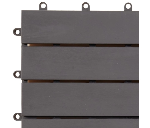 vidaXL terases flīzes, 10 gab., pelēkas, 30x30 cm, akācijas masīvkoks