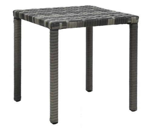 vidaXL sauļošanās zviļņi ar galdiņu, antracītpelēka PE rotangpalma