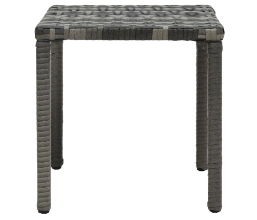 vidaXL sauļošanās zviļņi ar galdiņu, antracītpelēka PE rotangpalma