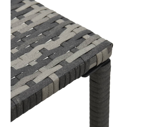 vidaXL sauļošanās zviļņi ar galdiņu, antracītpelēka PE rotangpalma