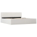 vidaXL gulta, hidraulikas mehānisms, balta mākslīgā āda, 160x200 cm