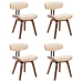 vidaXL virtuves krēsli, 4 gab., krēmkrāsa, liekts koks un mākslīgā āda