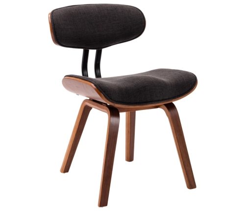 Virtuves Krēsli, 4 Gab., Izliekts Koks Un Audums, Pelēki Vidaxl