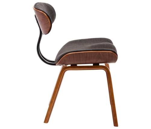 Virtuves Krēsli, 4 Gab., Izliekts Koks Un Audums, Pelēki Vidaxl