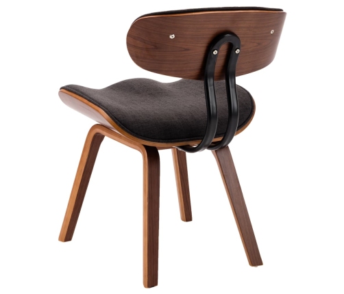 Virtuves Krēsli, 4 Gab., Izliekts Koks Un Audums, Pelēki Vidaxl