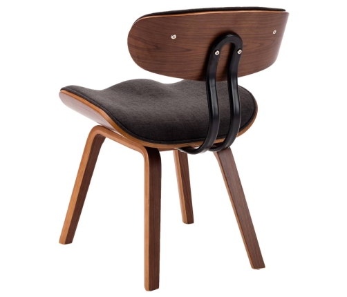 Virtuves Krēsli, 6 Gab., Pelēki, Izliekts Koks Un Audums Vidaxl