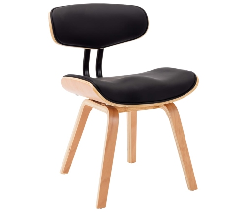 vidaXL virtuves krēsli, 4 gab., melni, liekts koks un mākslīgā āda