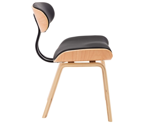 vidaXL virtuves krēsli, 4 gab., melni, liekts koks un mākslīgā āda