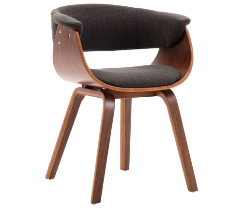 vidaXL virtuves krēsli, 2 gab., pelēki, izliekts koks un audums