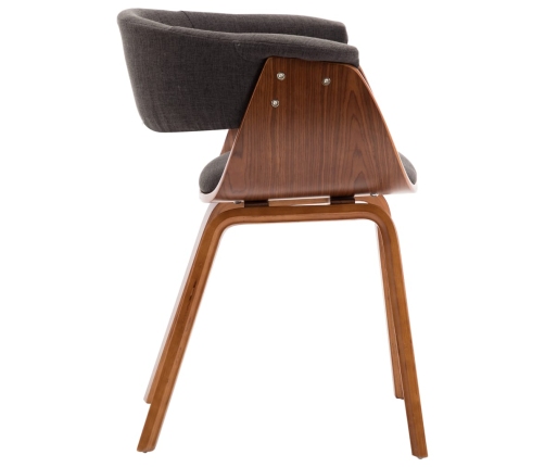 vidaXL virtuves krēsli, 2 gab., pelēki, izliekts koks un audums