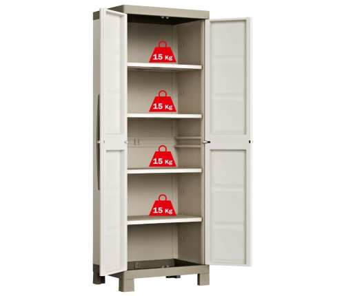 Keter Skapis Excellence Ar Plauktiem, Bēšs Un Pelēkbrūns, 182 Cm