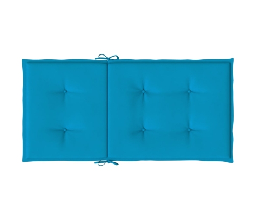 vidaXL dārza krēslu spilveni, 2 gab., zili, 100x50x3 cm, audums