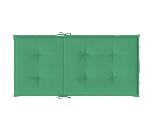 vidaXL dārza krēslu spilveni, 4 gab., zaļi, 100x50x3 cm, audums
