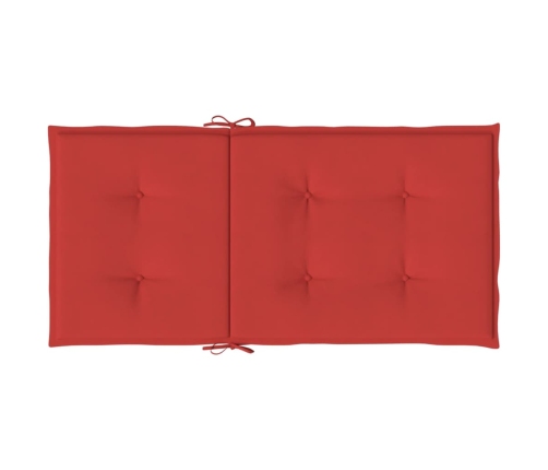 vidaXL dārza krēslu spilveni, 4 gab., sarkani, 100x50x3 cm, audums
